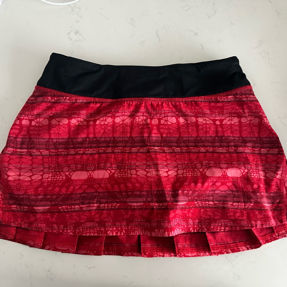 Lululemon Red and Black Tennis/Pickleball Skirt